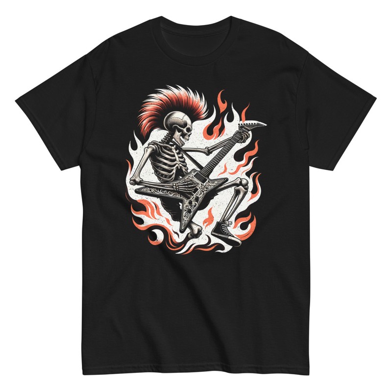 T-shirts: Skeleton Punk Rock Guitarist