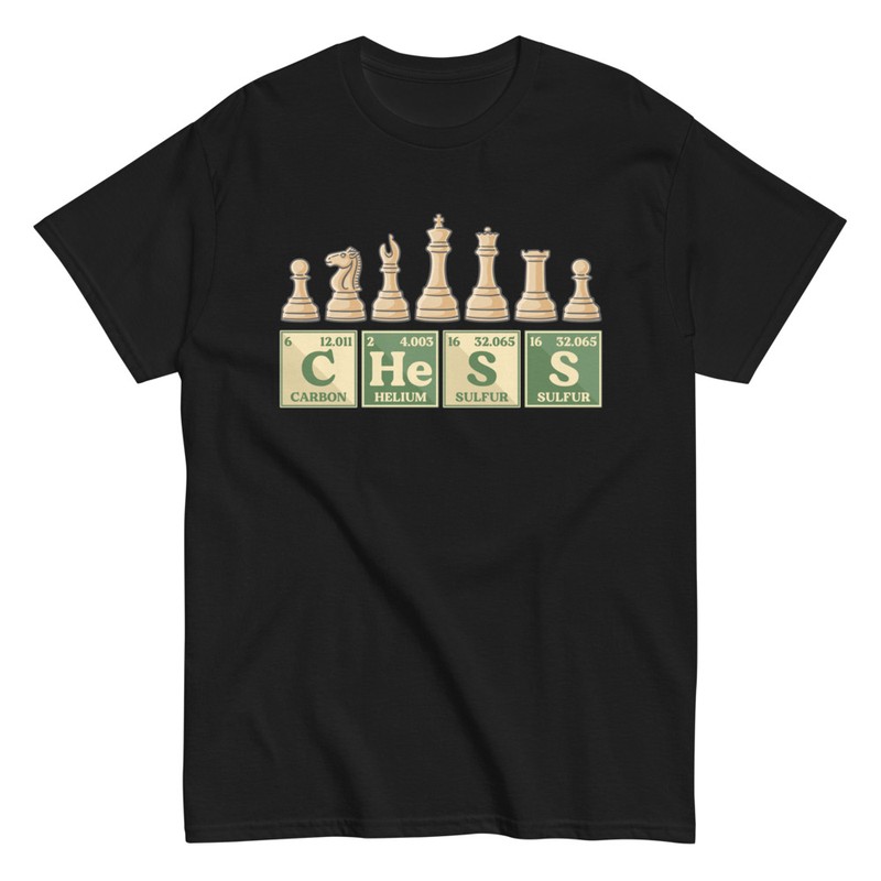 T-shirts: Chess and Chemistry: Pieces on the Periodic Table