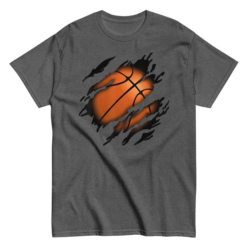 T-shirts: Torn 3D Basketball Ball