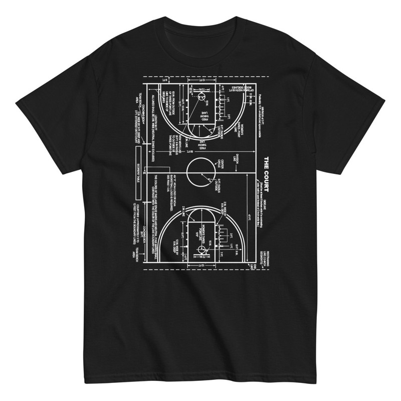 T-shirts: Basketball Court Blueprint Tee