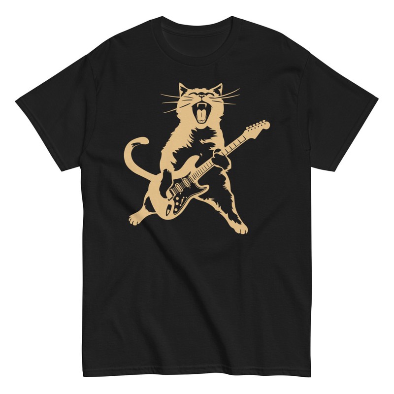 T-shirts: Heavy Metal Guitar Cat