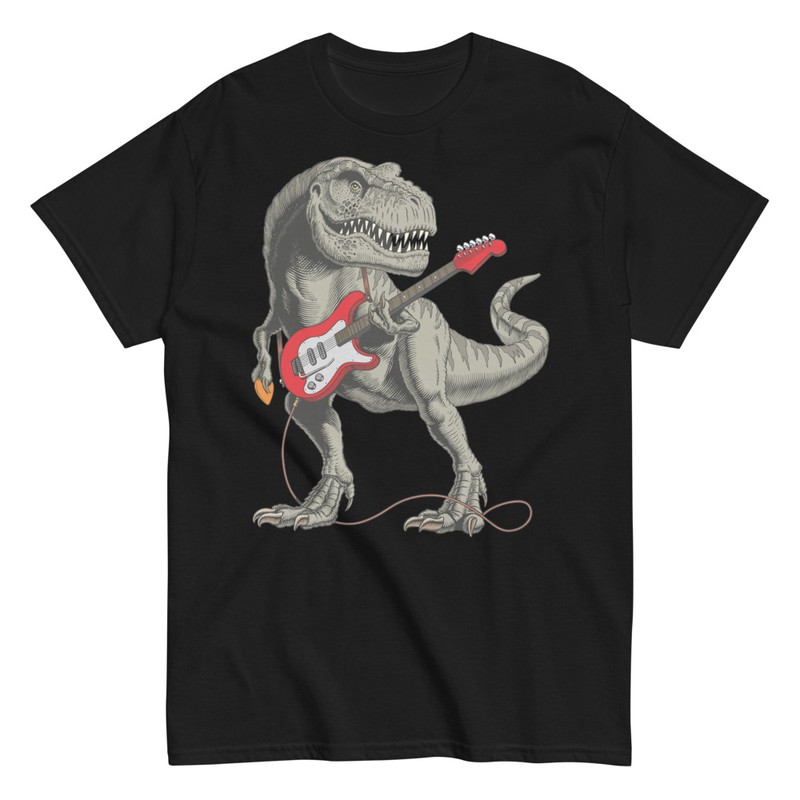 T-shirts: Dinosaur Guitarist Rock