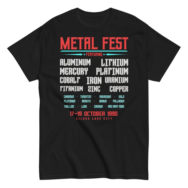 T-shirts: Heavy Metal Concert Poster Chemical Elements