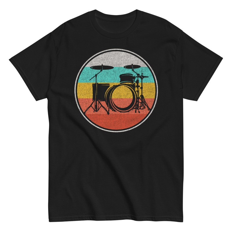 T-shirts: Vintage Colors Rock Drum