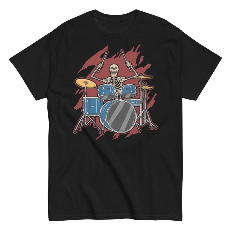 T-shirts: Skeleton Drummer Rocker