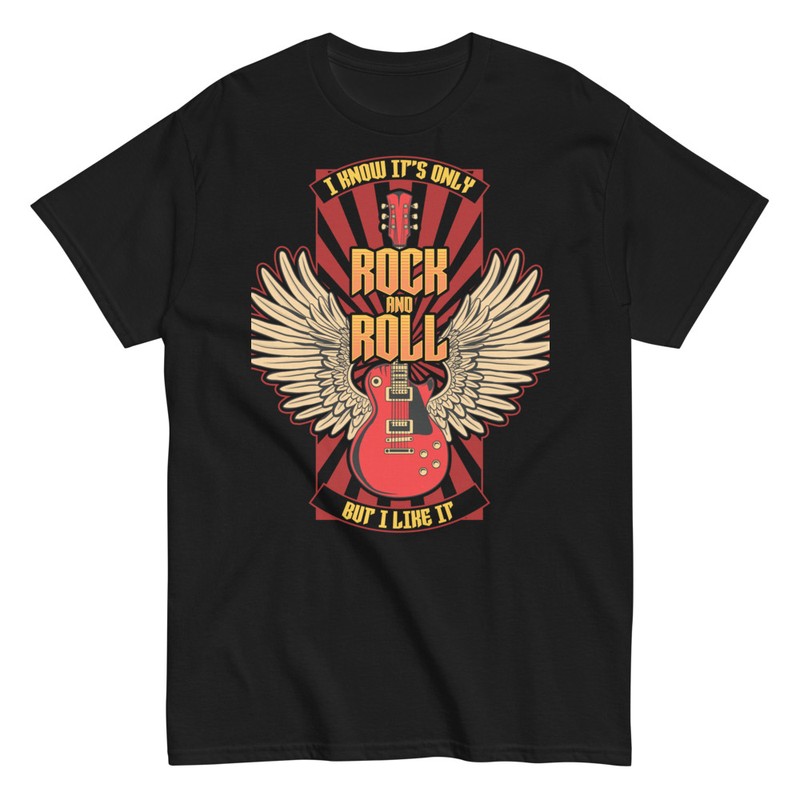 T-shirts: Winged Guitar Rock and Roll
