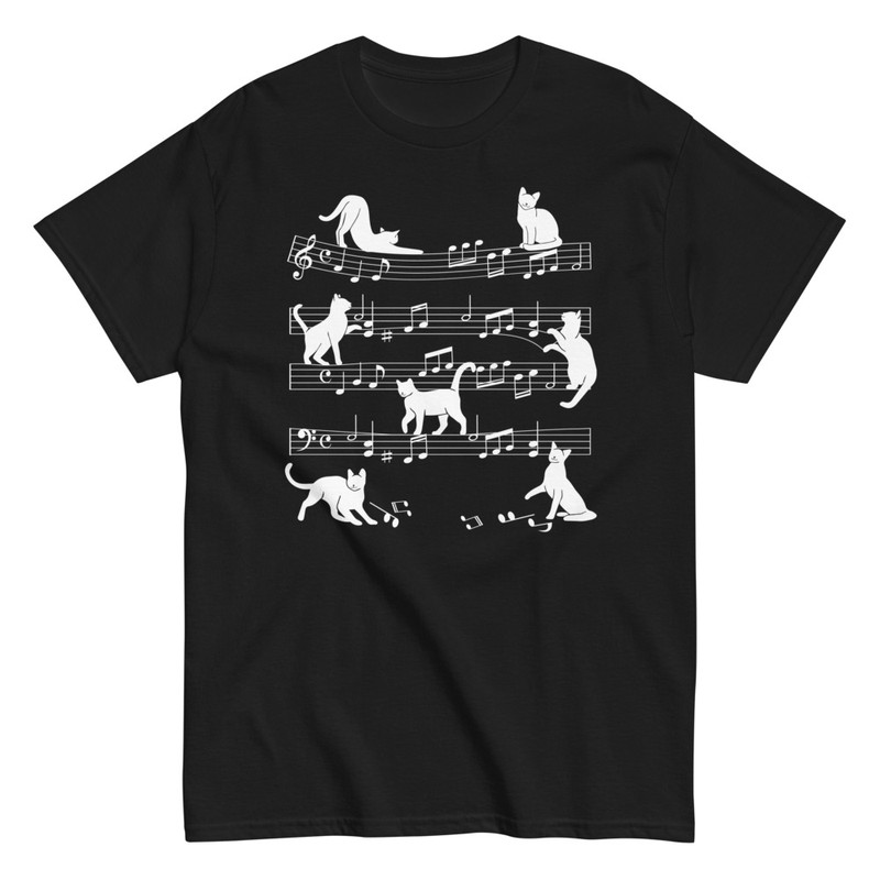 T-shirts: Cats on Musical Staff