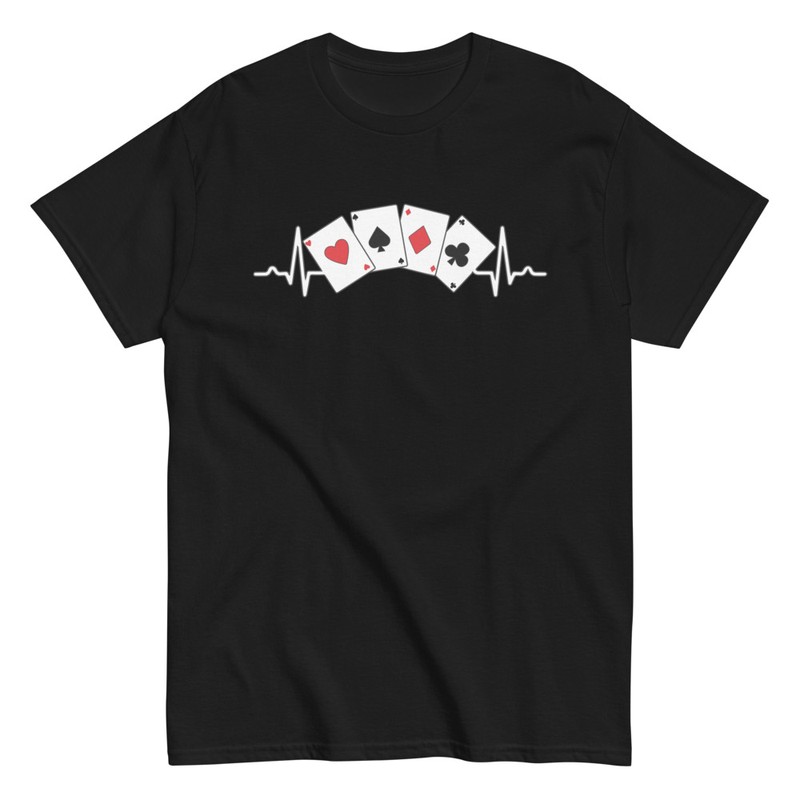 T-shirts: Heartbeat and Aces Cards