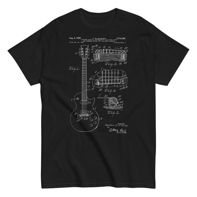 T-shirts: Gibson Les Paul Guitar Patent