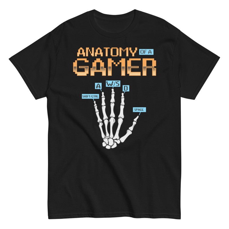 T-shirts: Gamer Anatomy Keyboard WASD