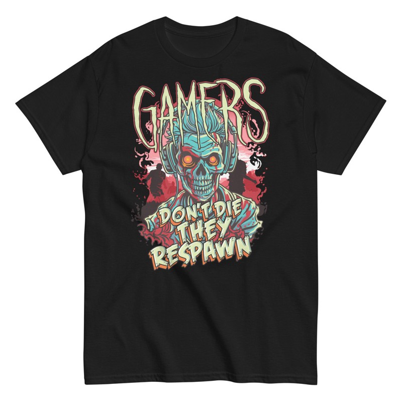 T-shirts: Zombie Skull Gamers Respawn
