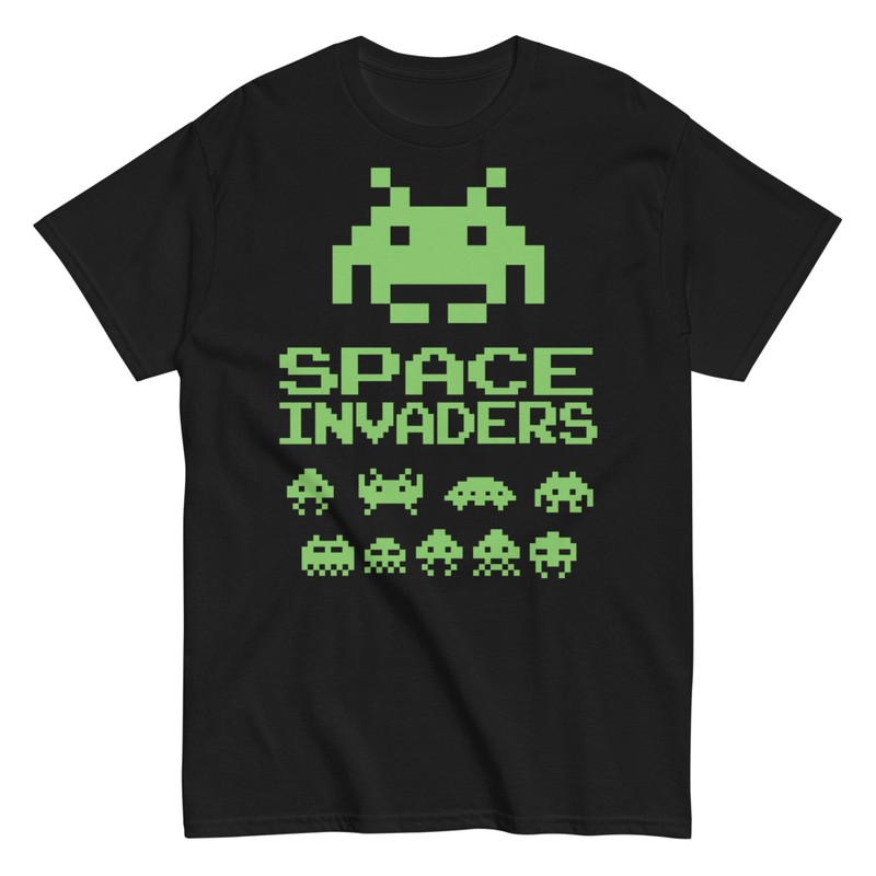T-shirts: Classic Pixel Art Space Invaders