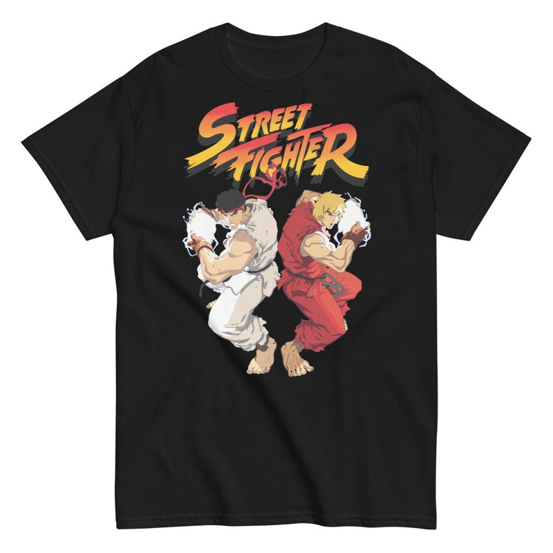 T-shirts: Street Fighter Ryu vs Ken Retro