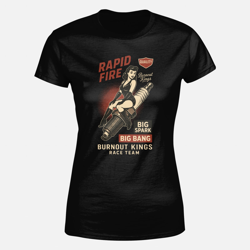 T-shirts: Vintage Pinup Girl on Spark Plug