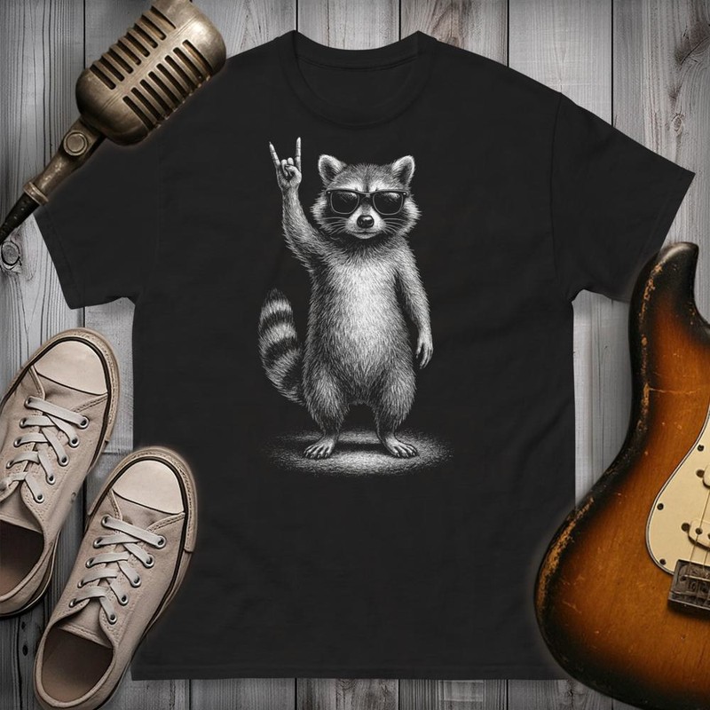 T-shirts: Cool Raccoon with Sunglasses Rock