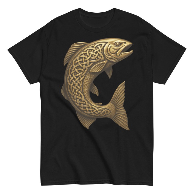 T-shirts: Golden Celtic Fish Viking