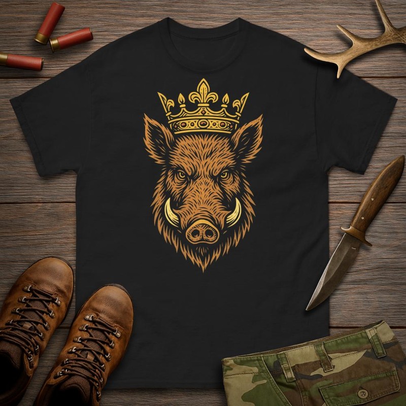 T-shirts: Majestic Crowned Boar