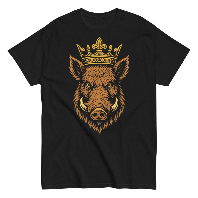 T-shirts: Majestic Crowned Boar