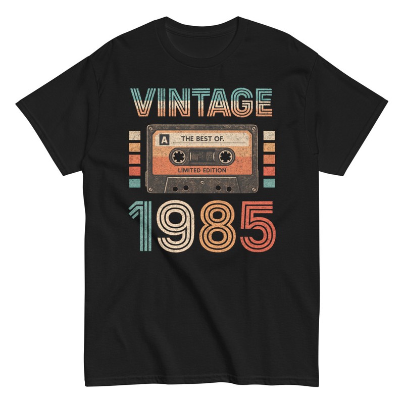 T-shirts: Vintage 1985 with Retro Cassette