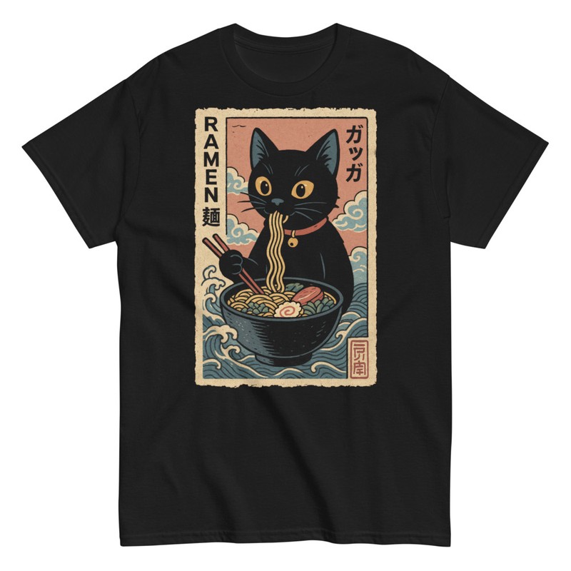 T-shirts: Cat Eating Ramen