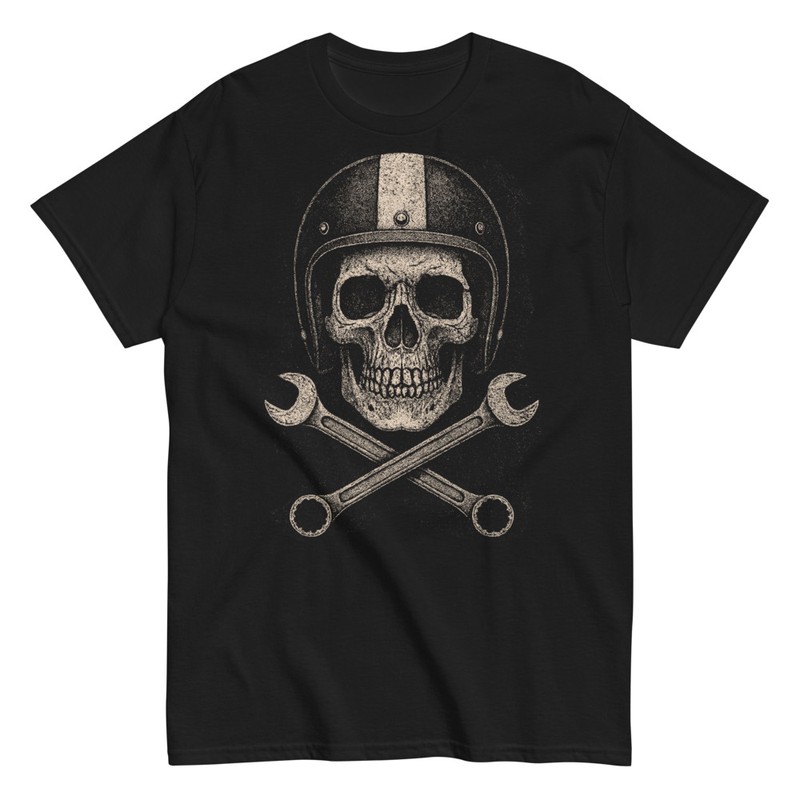 T-shirts: Vintage Biker Skull