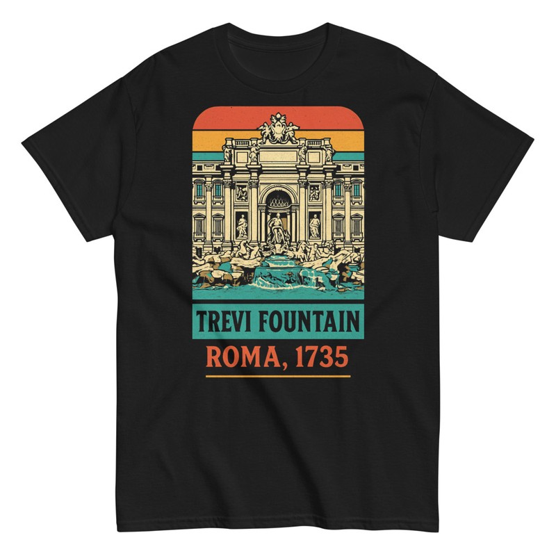 T-shirts: Trevi Fountain in Rome 1735