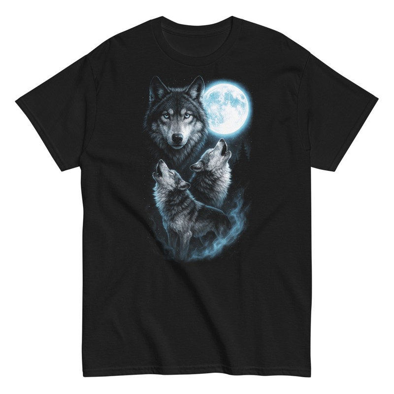T-shirts: Hipster Wolves Howling at Moon