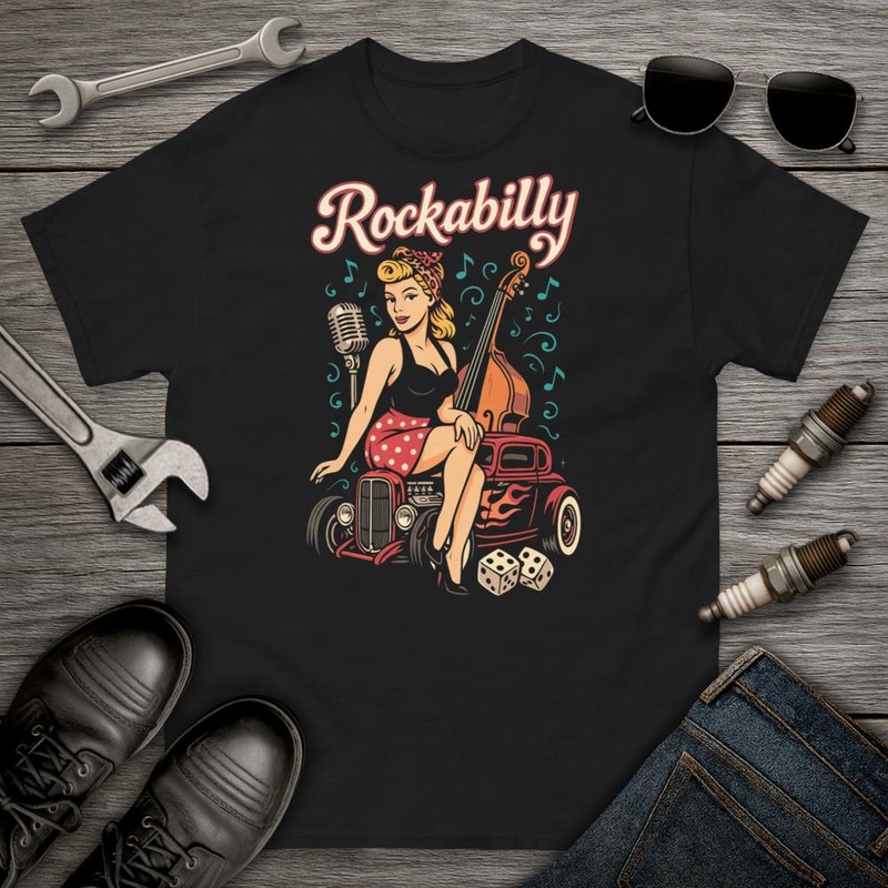 T-shirts: Retro Rockabilly Style Woman