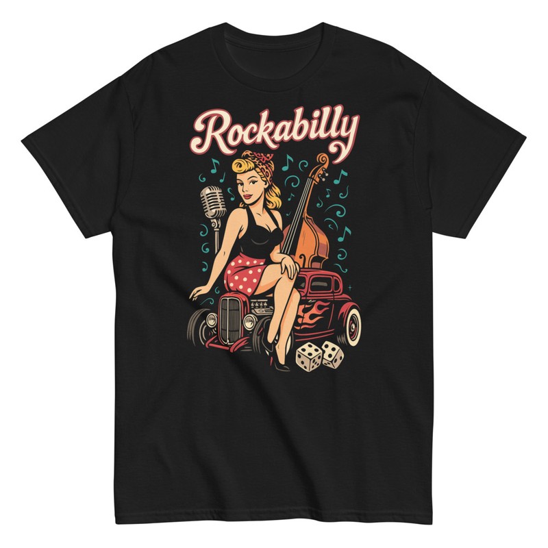 T-shirts: Retro Rockabilly Style Woman