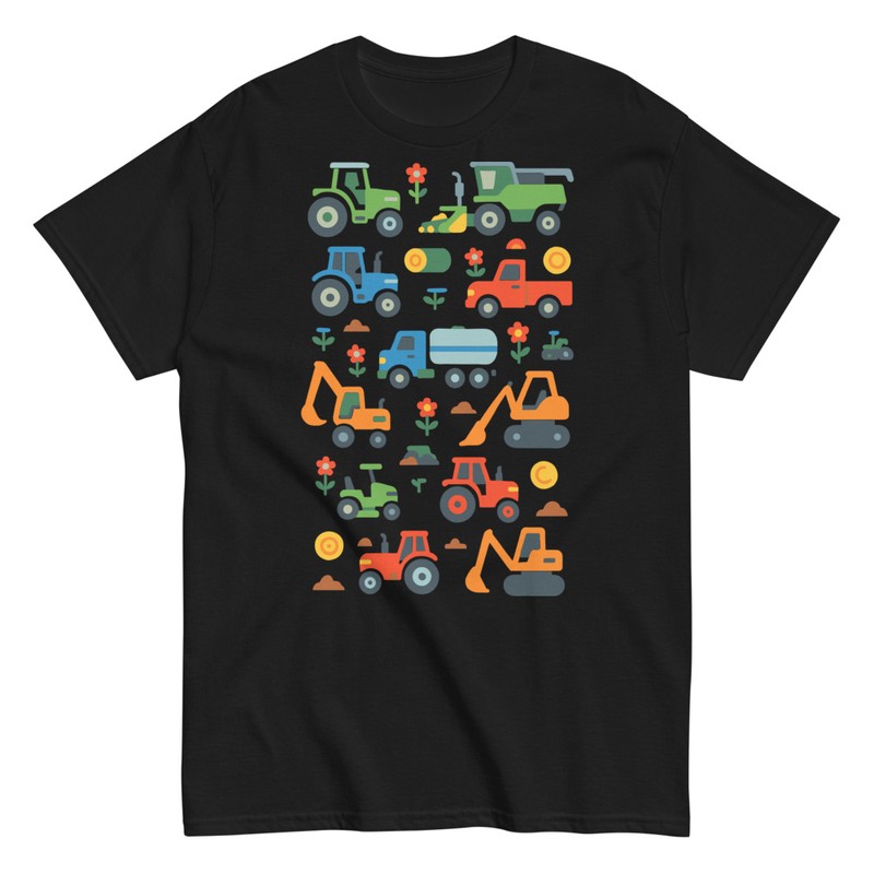 T-shirts: Colorful Farm and Construction Vehicles