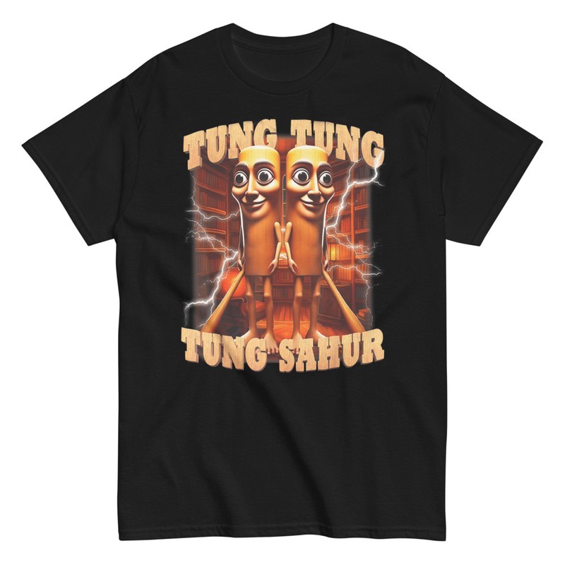 T-shirts: Double Tung Tung Brainrot Library