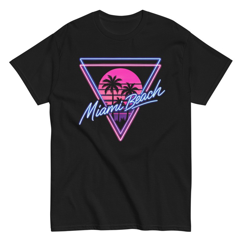 T-shirts: Miami Beach Vaporwave Sunset