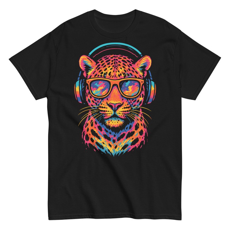 T-shirts: Cool Leopard with Headphones