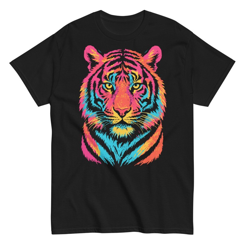 T-shirts: Wild Fury Tiger Neon