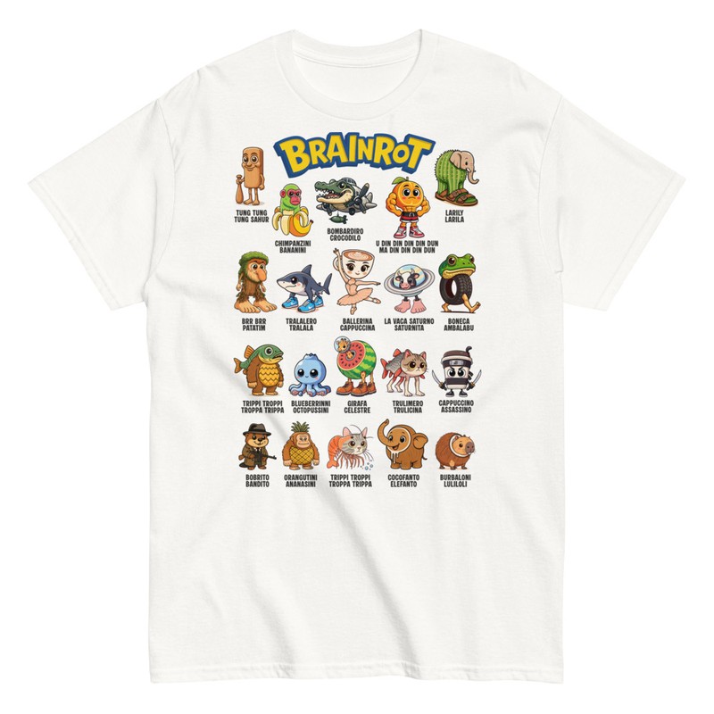 T-shirts: Brainrot Meme T-Shirt Italy (Dark Backgrounds)