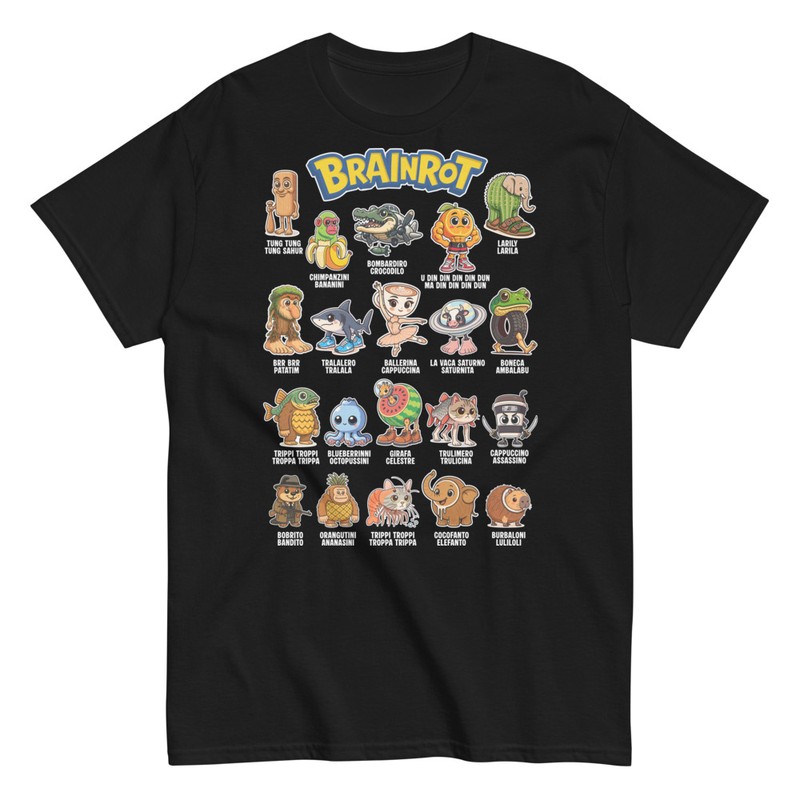 T-shirts: Brainrot T-Shirt Meme Monsters Parody Italy