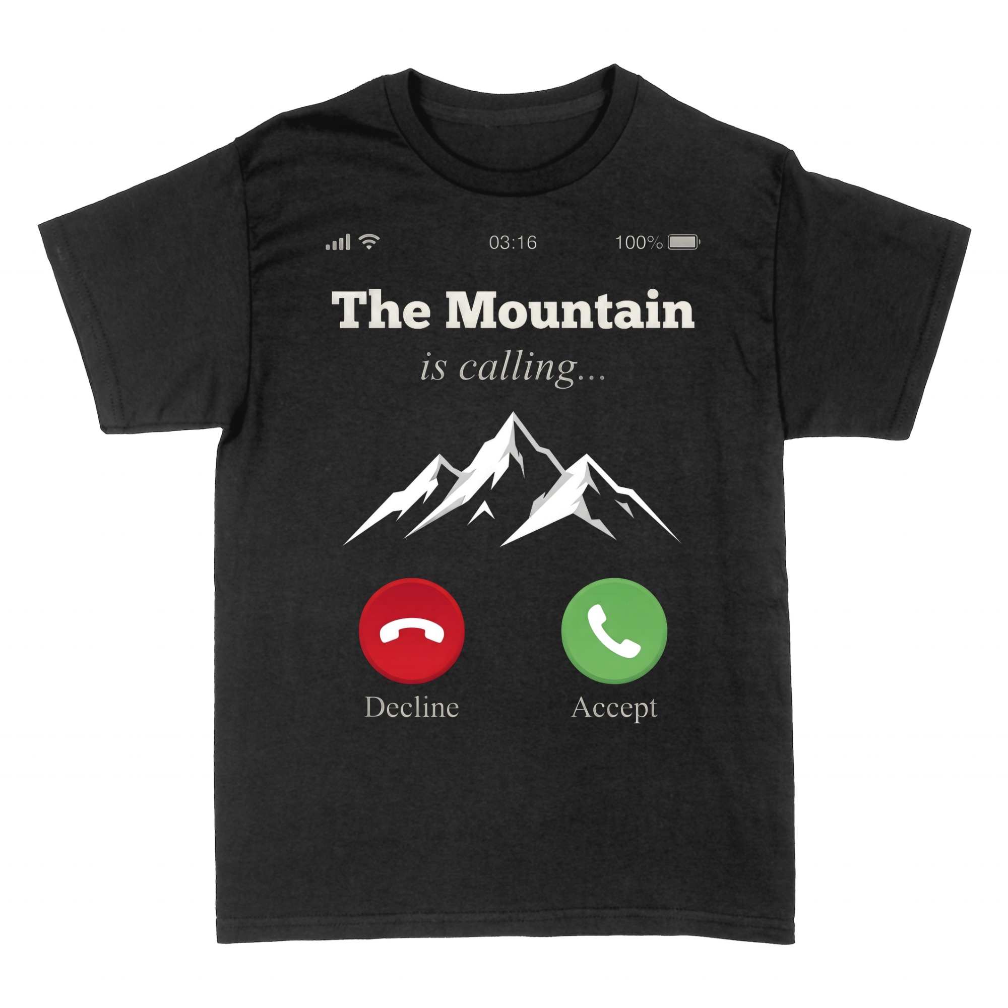 T-shirts: The Mountain is Calling Hiking
