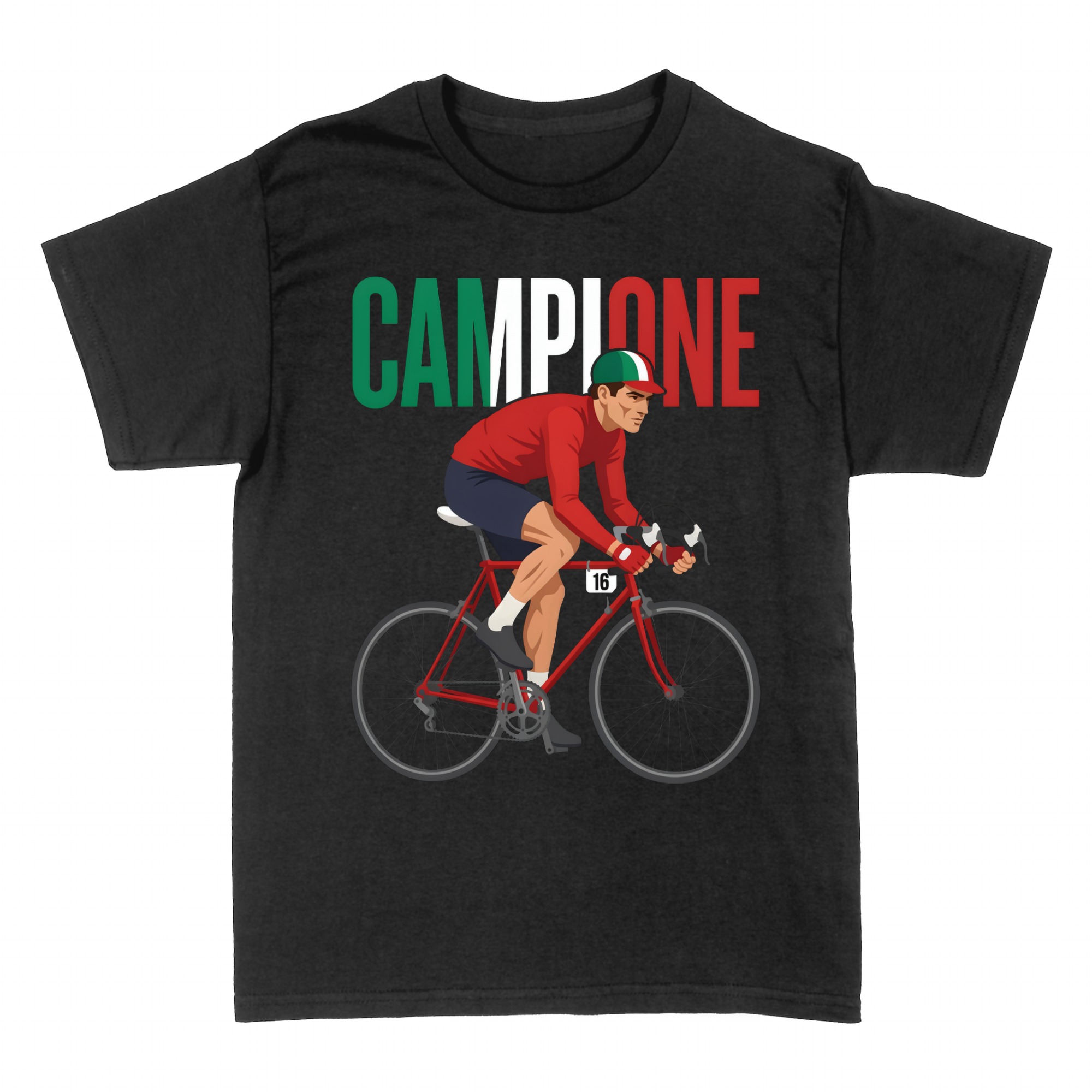 T-shirts: CAMPIONE Ciclismo Ciclista Bici da Corsa T-Shirt