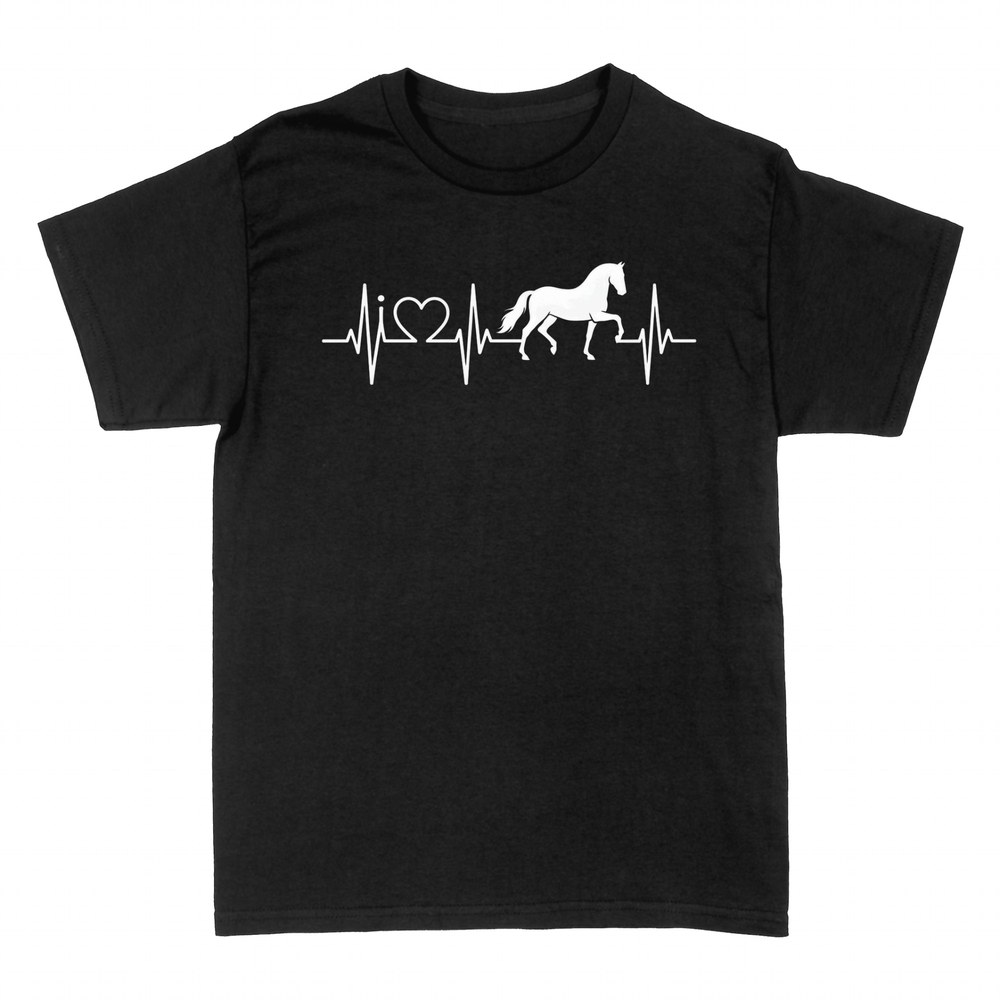 T-shirts: Heartbeat with horse and ECG line