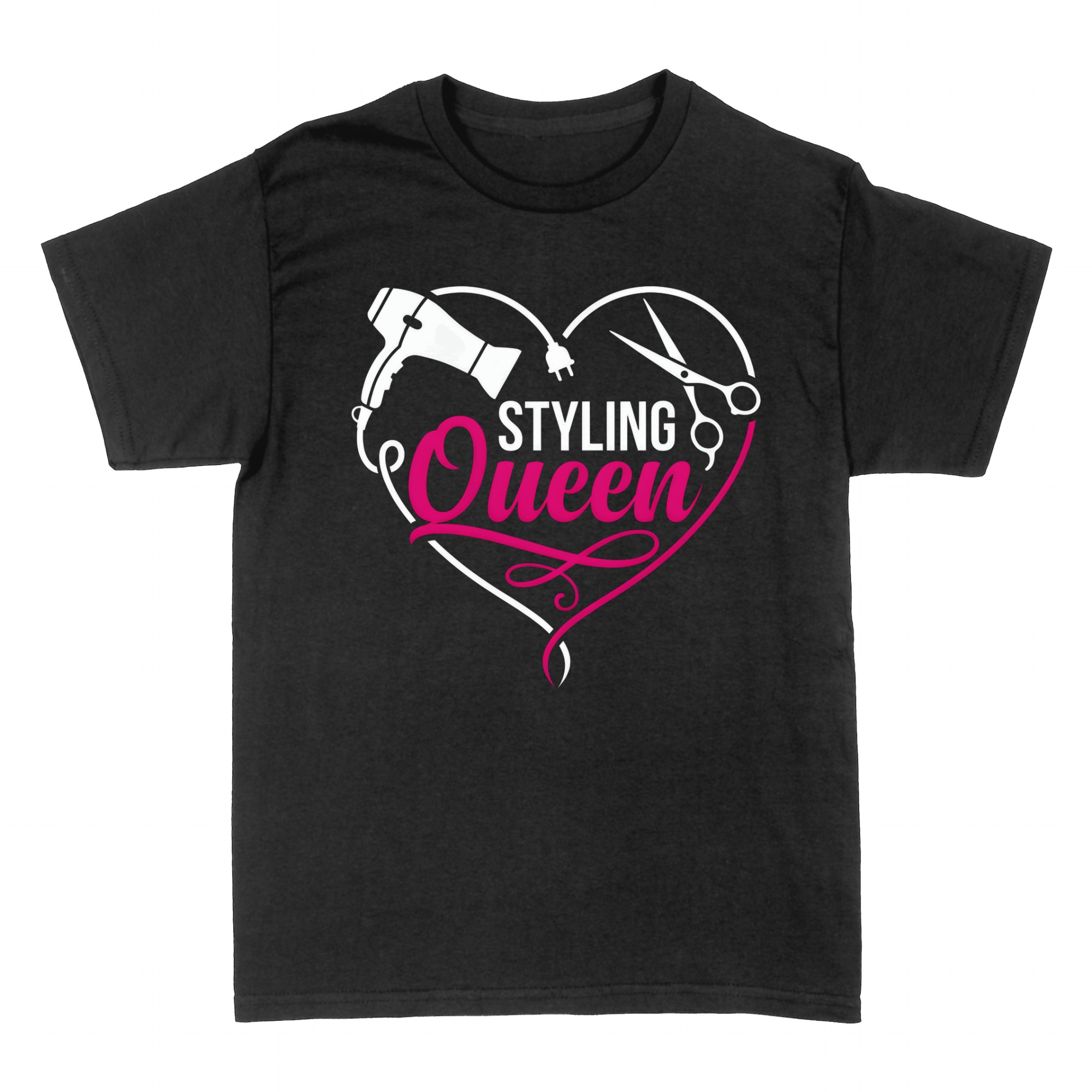 T-shirts: Hairstylist Styling Heart Scissors &amp; Dryer
