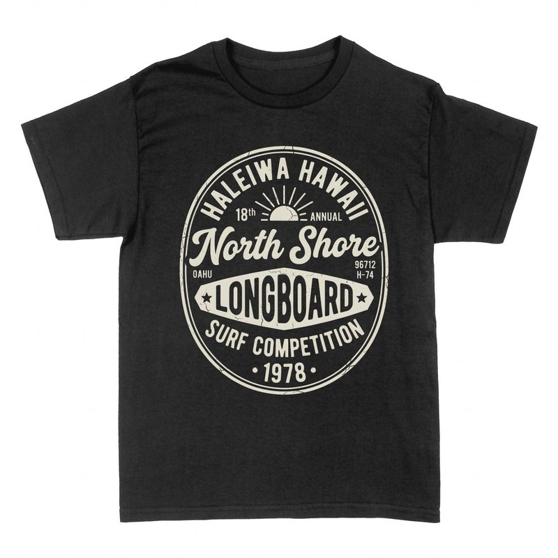 T-shirts: North Shore Longboard Surf badge