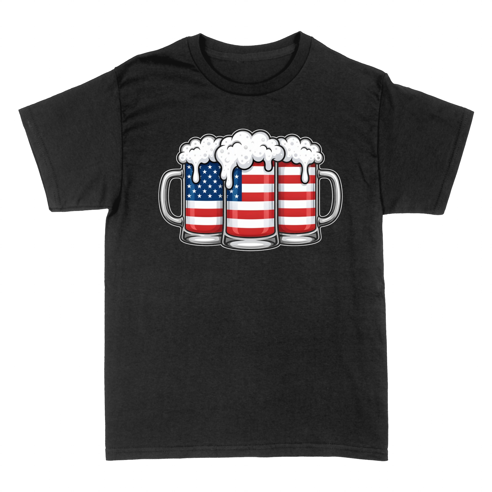 T-shirts: Patriotic Beer Mugs USA Flag Drinking Design