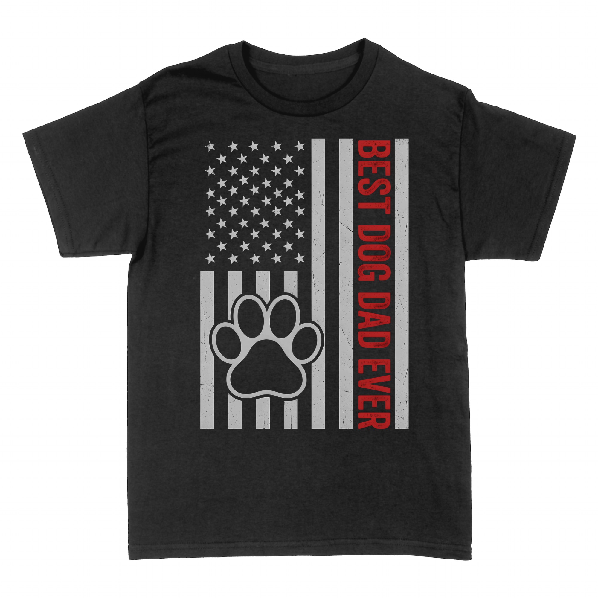 T-shirts: Best Dog Dad Ever American Flag Paw