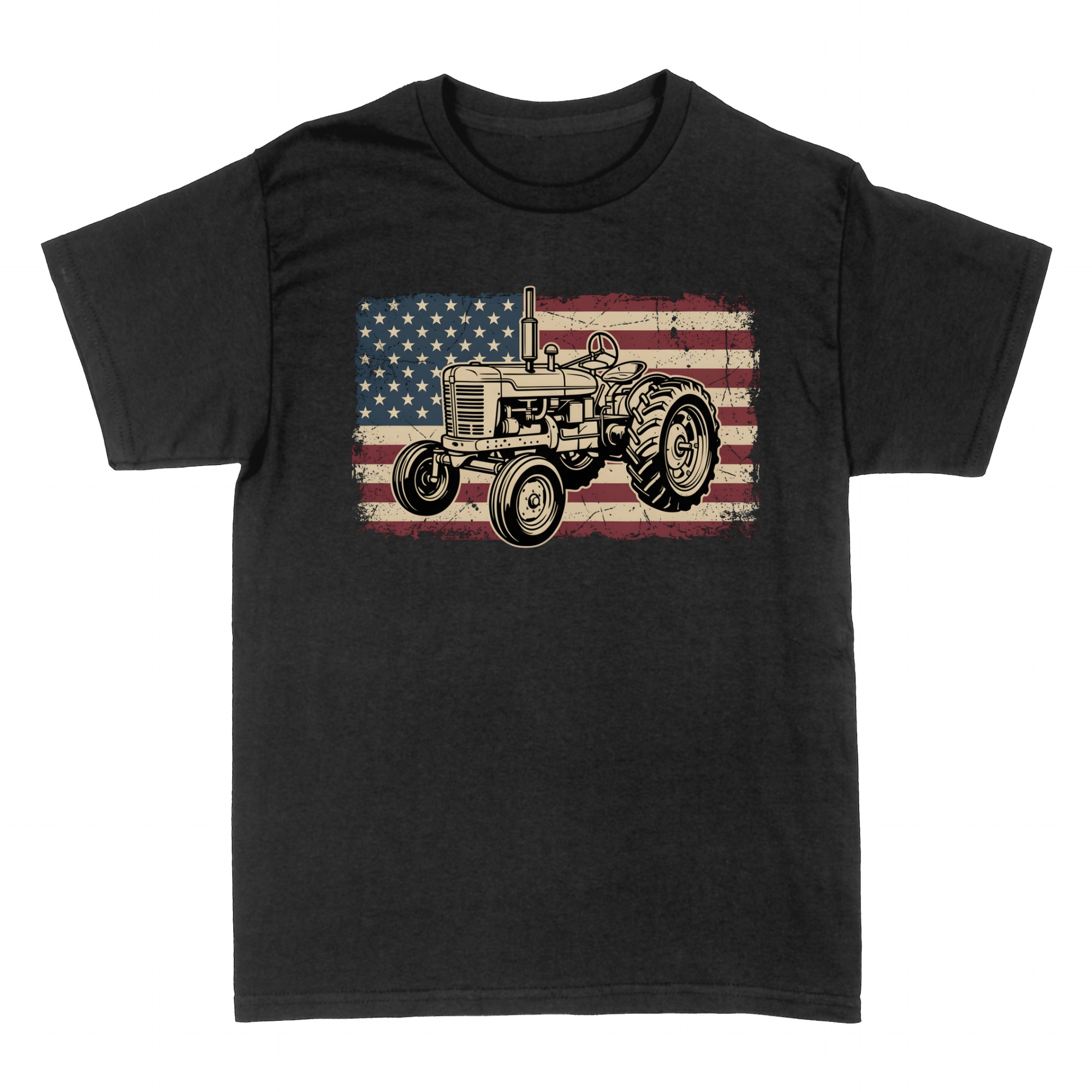 T-shirts: American Farmer Vintage Tractor Flag