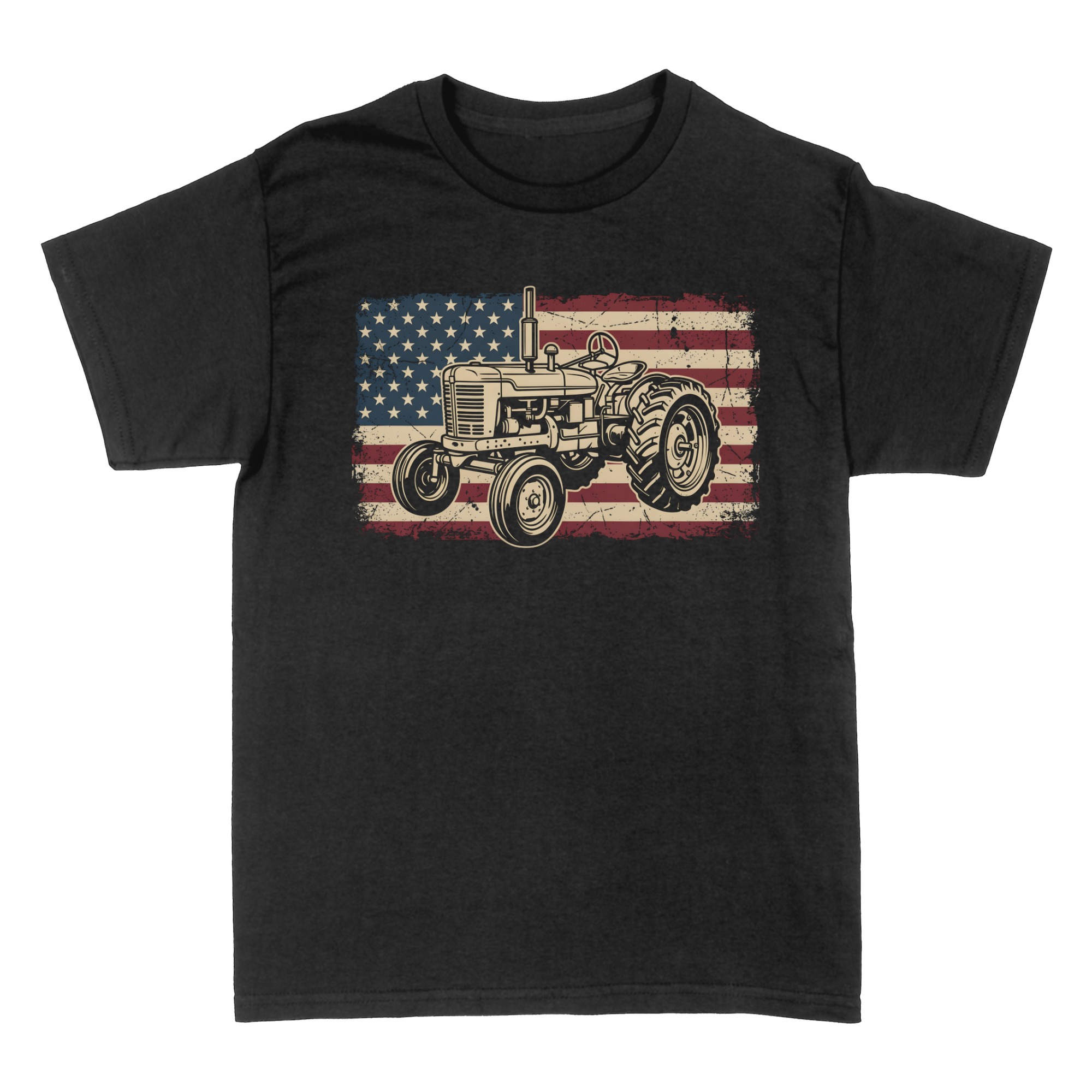 T-shirts: Vintage Tractor on American Flag