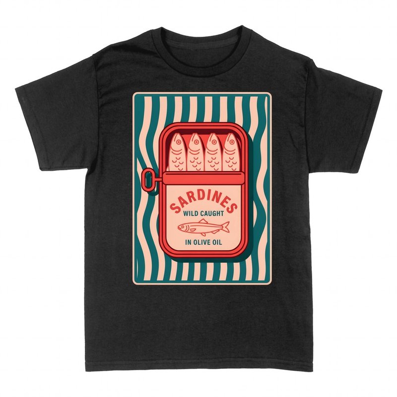 T-shirts: Wild Caught Sardines in Olive Oil tin