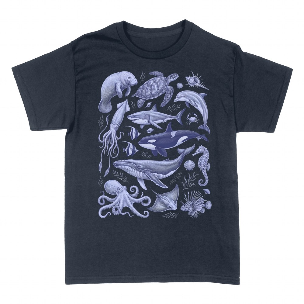 T-shirts: Vintage marine animals collection