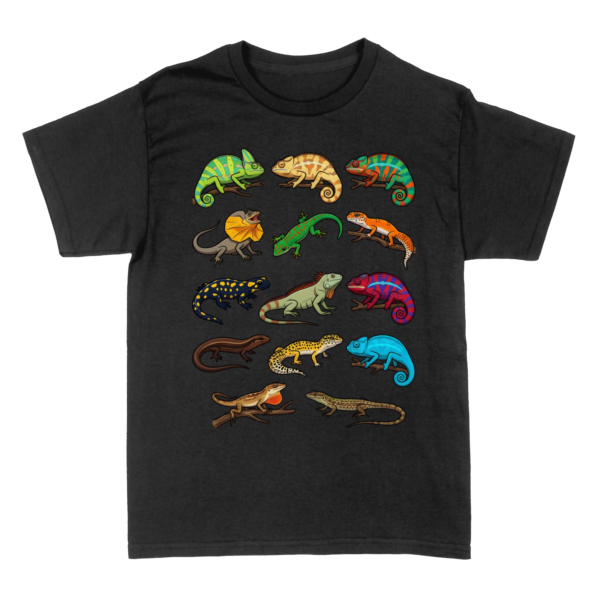 T-shirts: Colorful Reptile Collection Herpetology Chart