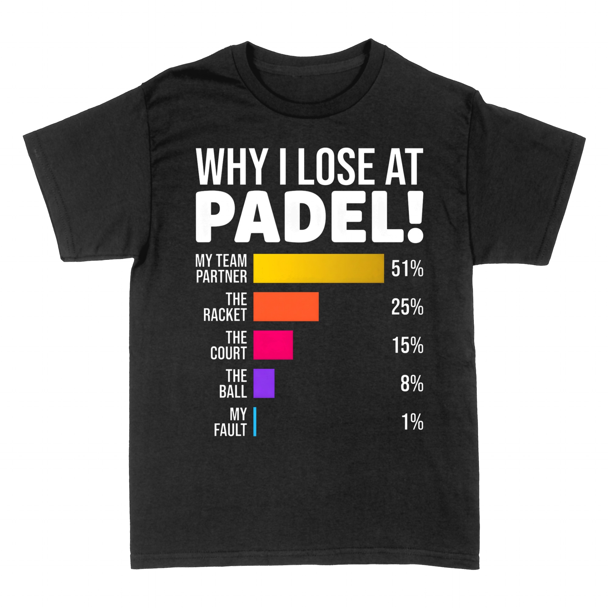 T-shirts: Why I Lose At Padel Funny Excuses Chart