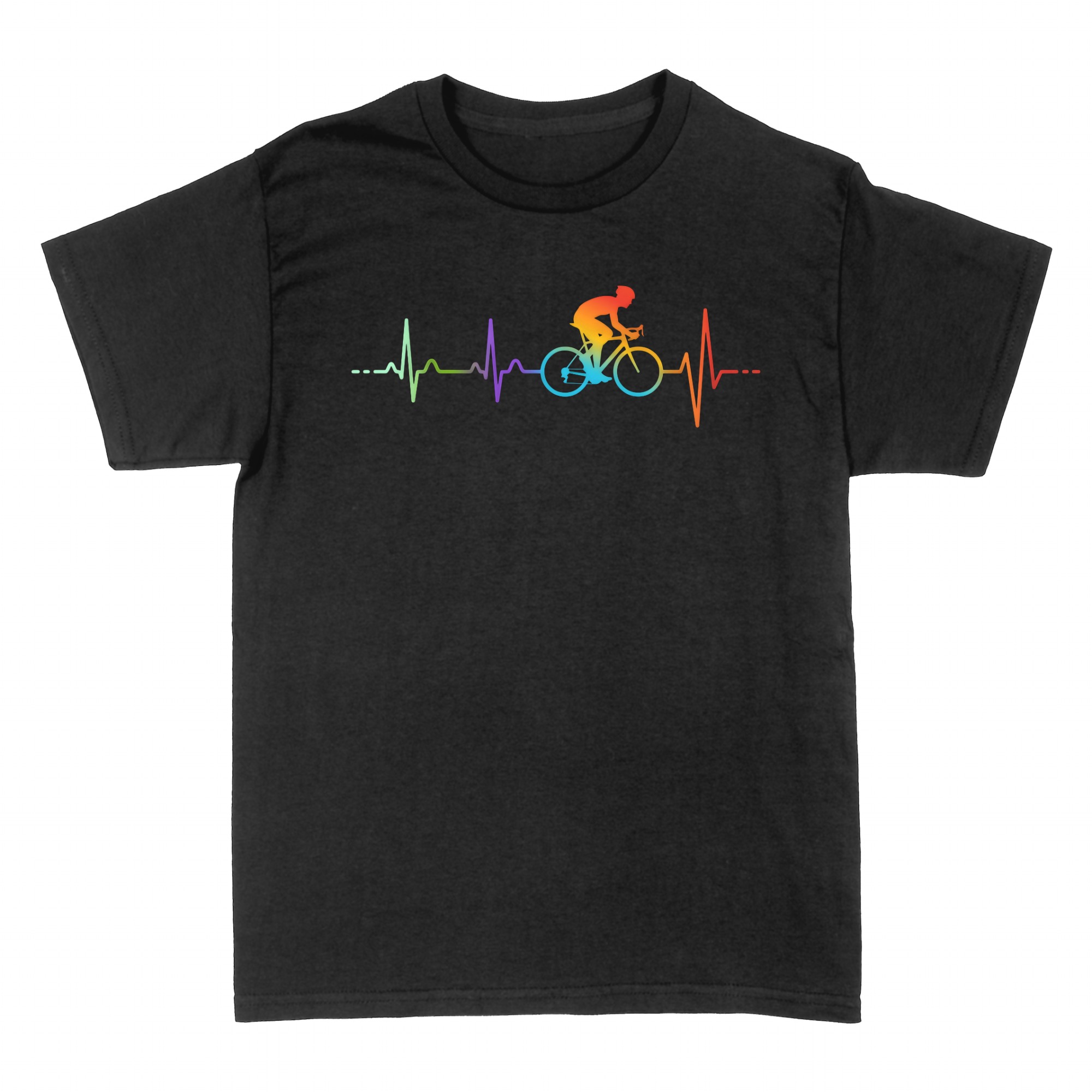 T-shirts: Cyclist Heartbeat EKG Pulse Line Art T-Shirt